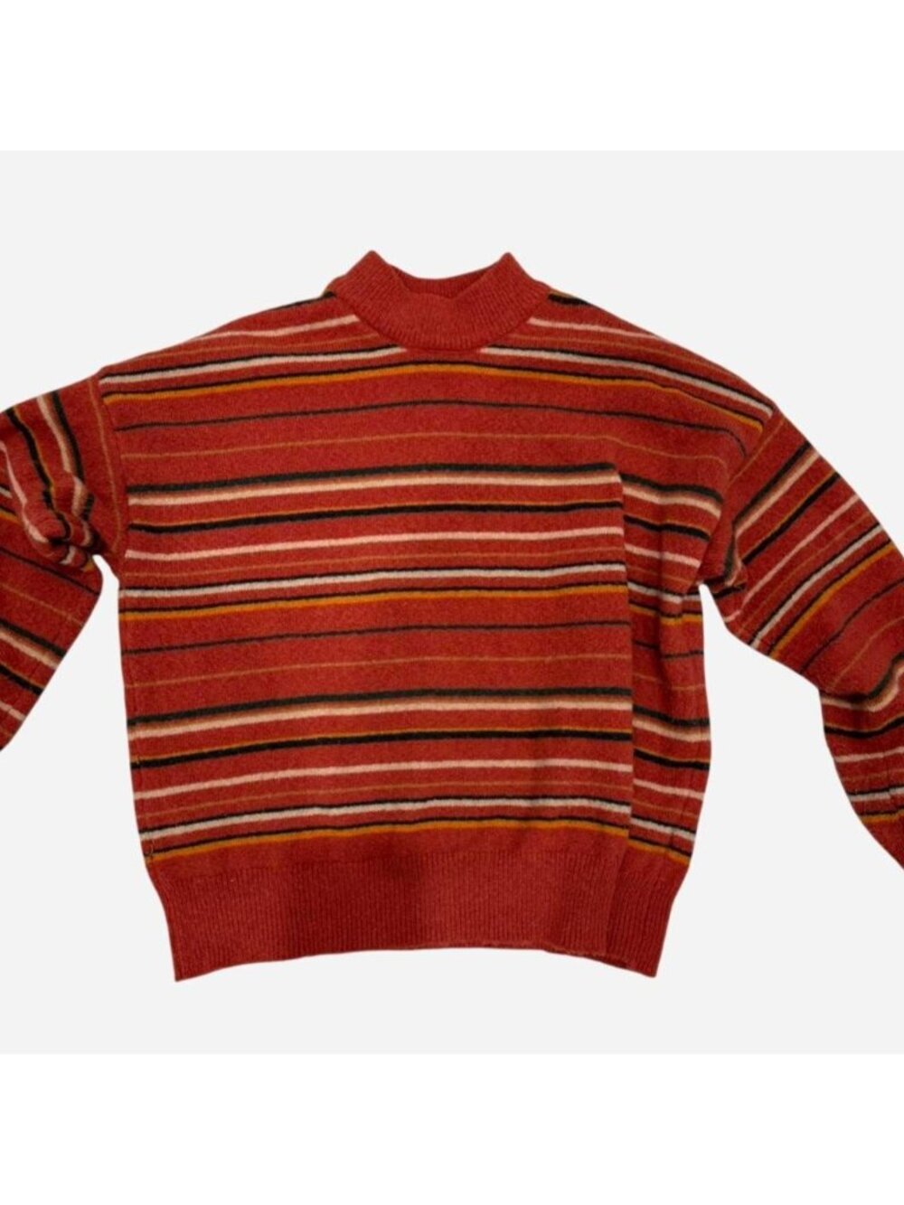Forever 21 orange striped mock neck sweater Size S...